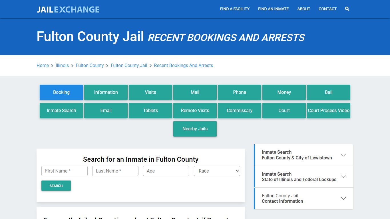 Fulton County Jail IL Recent Arrests and Bookings - Jail Exchange